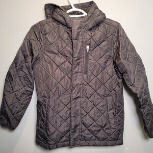 Boys Old Navy Quilted  Jacket w/ Hood- Charcoal Size L (10-12)